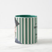 Green Lines Personalized Portrait Men Graduation マグカップ (中央)