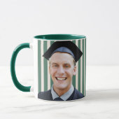 Green Lines Personalized Portrait Men Graduation マグカップ (左)