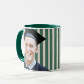 Green Lines Personalized Portrait Men Graduation マグカップ (正面左)