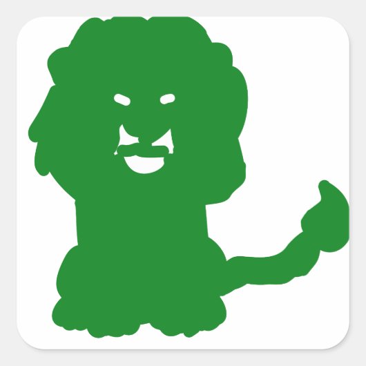 Green Lion Silhouette スクエアシール (正面)