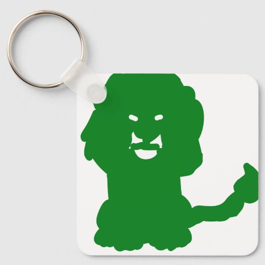 Green Lion Zodiac Silhouette Keychain キーホルダー (正面)