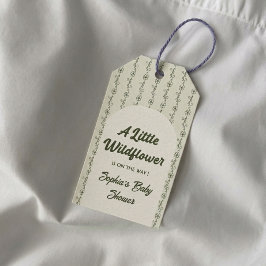 Green Little Wildflower Baby Shower Favor tags ギフトタグ