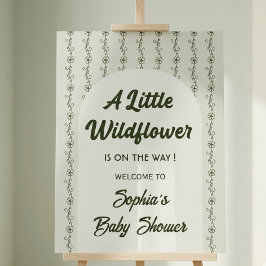 Green Little Wildflower Baby shower Welcome アクリルサイン