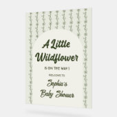 Green Little Wildflower Baby shower Welcome アクリルサイン (傾斜)
