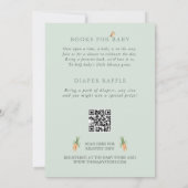 Green Locally Grown Baby Clothesline Baby Shower 招待状 (裏面)