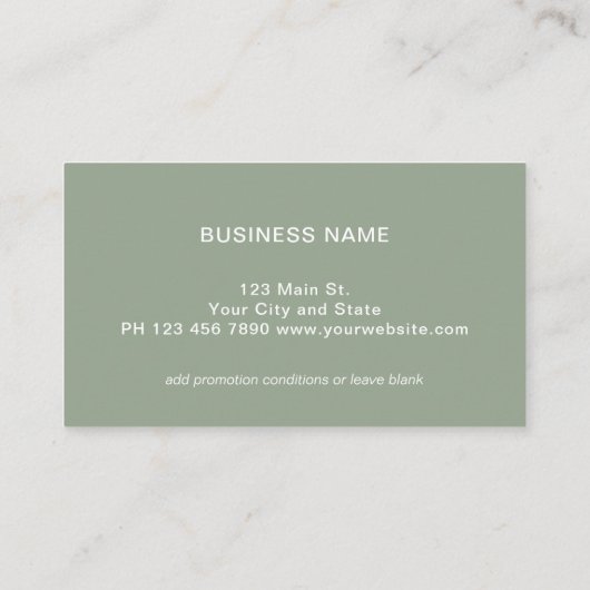 Green Logo Modern Professional Loyalty Card 名刺 (裏面)