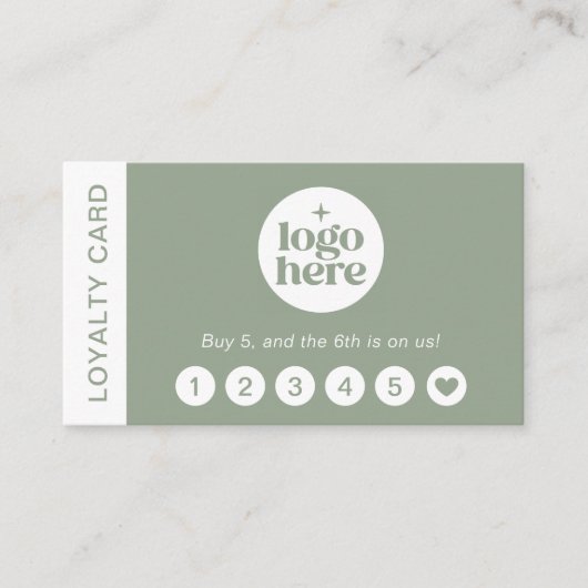 Green Logo Modern Professional Loyalty Card 名刺 (正面)