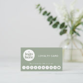 Green Logo Modern Professional Loyalty Card 名刺 (スタンド正面)