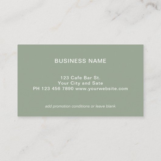 Green Logo Modern Professional Loyalty Card 名刺 (裏面)