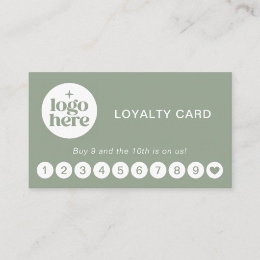 Green Logo Modern Professional Loyalty Card 名刺 (正面)