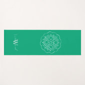 Green Lotus Mandala Personalized ヨガマット (正面(横))