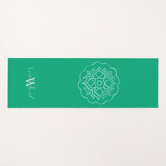 Green Lotus Mandala Personalized ヨガマット (正面(横))
