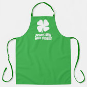 Green lucky clover funny St Patrick's Day  エプロン (正面)