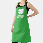 Green lucky clover funny St Patrick's Day  エプロン (インサイチュ)