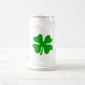 Green lucky shamrock funny St Patrick's Day ビールジョッキ (中央)