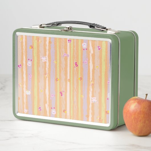 Green Lunch Box – Baby Joy & Creatures Pastel メタルランチボックス (インサイチュ)
