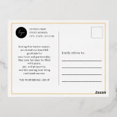 Green Luxury Corporate logo Elegant Font  箔シーズンポストカード (裏面)