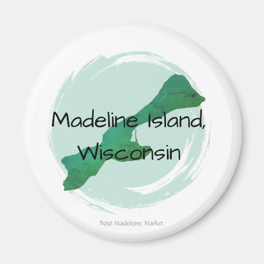 Green Madeline Round Magnet  マグネット (正面)