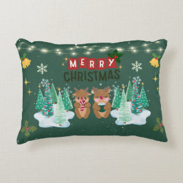 Green Magic Christmas Pillow アクセントクッション