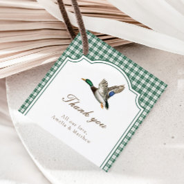 Green Mallard Duck Neutral Baby Shower Favor Tags フェイバータグ