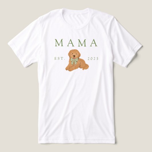 Green Mama Goldendoodle Puppy Birthday トライブレンドＴシャツ (デザイン正面)