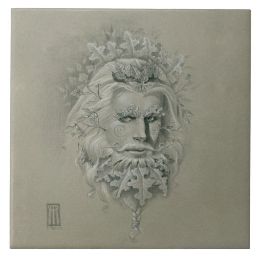 Green Man 2.0 with Oak Leaf Beard  タイル (正面)