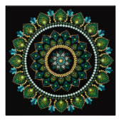Green Mandala | Handpainted | Sacred Geometry ポスター (正面)