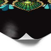 Green Mandala | Handpainted | Sacred Geometry ポスター (コーナー)