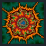 Green Mandelbrot Fractal ポスター<br><div class="desc">Green and Orange Mandelbrot Set Fractal</div>