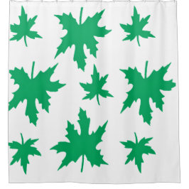 Green Maple Leaves シャワーカーテン