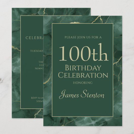 Green Marble 1000th Birthday 招待状 (正面/裏面)