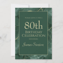 Green Marble 80th Birthday 招待状