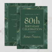 Green Marble 80th Birthday 招待状 (正面/裏面)