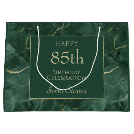 Green Marble 85th Birthday ラージペーパーバッグ
