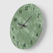 Green Marble Look Black Numbers ラージ壁時計 (傾斜)