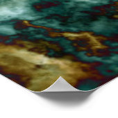Green Marble Texture With Veins ポスター (角)