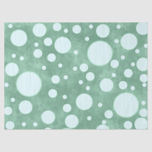 Green Marble White Polka Dots Pattern Decoupage 薄葉紙 (正面)