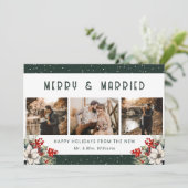 Green Married Newlywed Botanical Photo シーズンカード (スタンド正面)