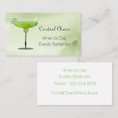 Green Martini Glass with Fruit Business Card 名刺 (正面/裏面)
