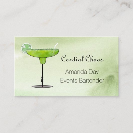 Green Martini Glass with Fruit Business Card 名刺 (正面)