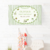 Green Matcha Stripes Birthday 横断幕 (インサイチュ)