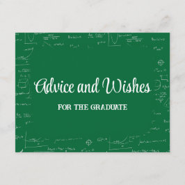 Green Math Graduation Party Advice for Graduate エンクロージャーカード