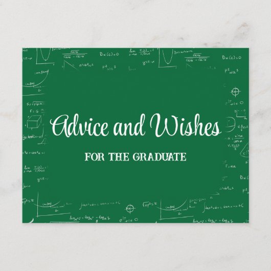 Green Math Graduation Party Advice for Graduate エンクロージャーカード (正面)