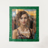 Green Math Handwritten Script Photo Graduation  タペストリー (正面)