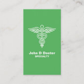 Green medical doctorまたはhealthcare business card 名刺 (正面)