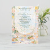 Green Mediterranean Bridal Brunch Vintage Design 招待状 (スタンド正面)