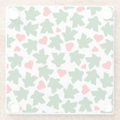 Green Meeple with Red Heart ガラスコースター (裏面)