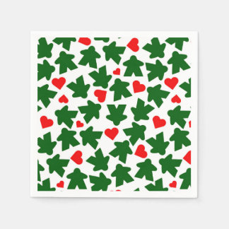 Green Meeple with Red Heart スタンダードカクテルナプキン