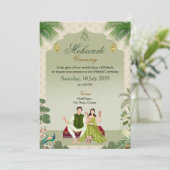 Green Mehndi Ceremony Invitation 招待状 (スタンド正面)
