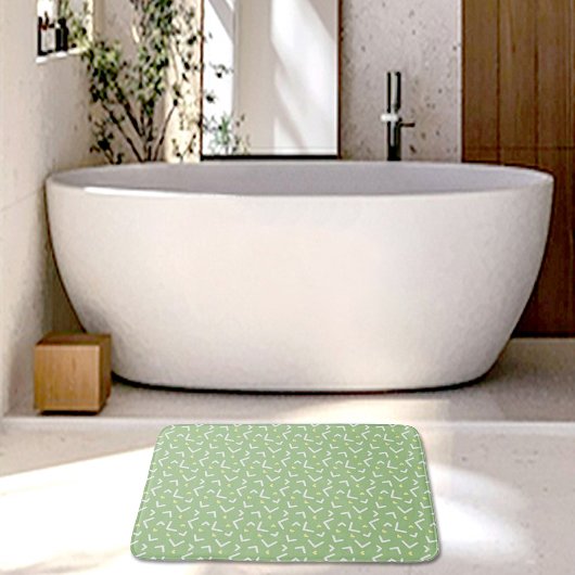 Green Memphis Pattern Bath Mat バスマット